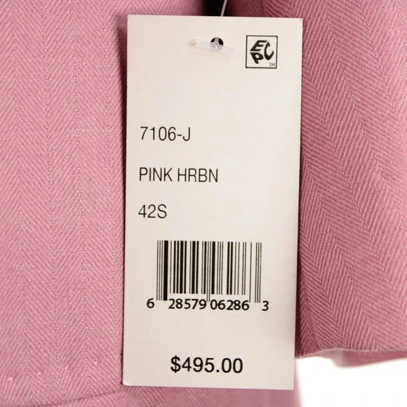 Cardinal of Canada NWT Wool / Silk Sport Coat Size 42S US In Pink Herringbone